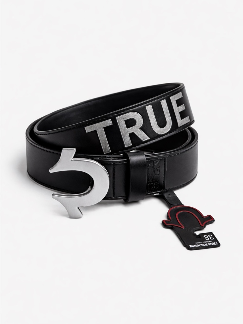 True Religion Men’s Black Leather Belt